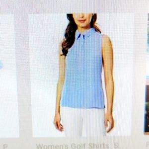 Ralph Lauren Golf Sleeveless Polo Knit Top in Sky BLue
